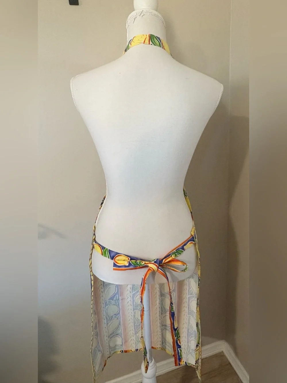 NWOT Lemon Print Kitchen Apron Mediterranean Italian Tuscan Adjustable
